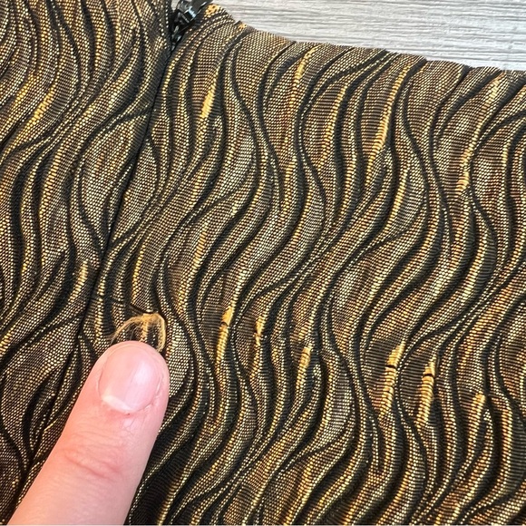 Vintage 90s Metallic Copper Wave Textured Mini Skirt Barami Brand Size 0 - Picture 7 of 7